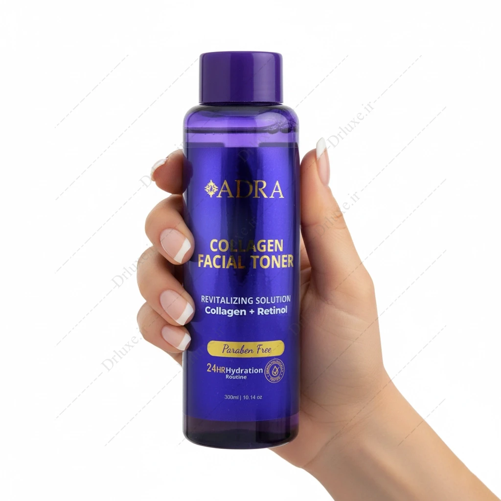 تونر پاک کننده صورت آدرا حاوی کلاژن و رتینول 300 میلی‌لیتر